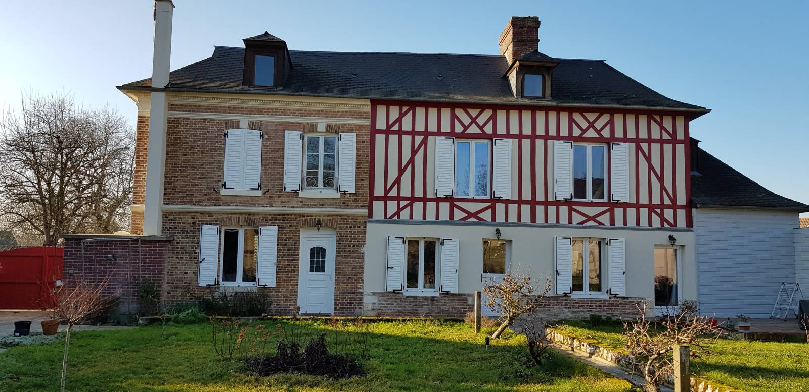 Rénovation d'un ravalement à Harcourt proche du Neubourg en Normandie