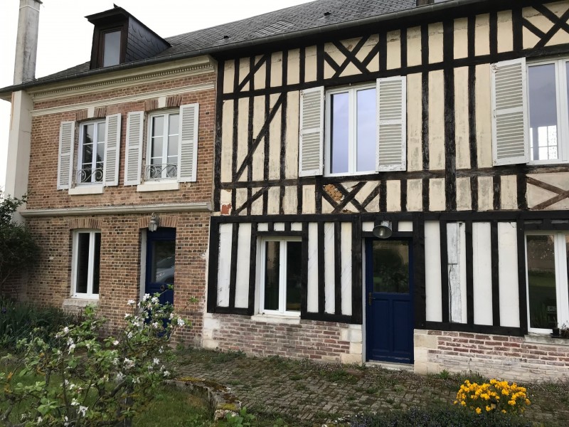Rénovation d'un ravalement à Harcourt proche du Neubourg en Normandie